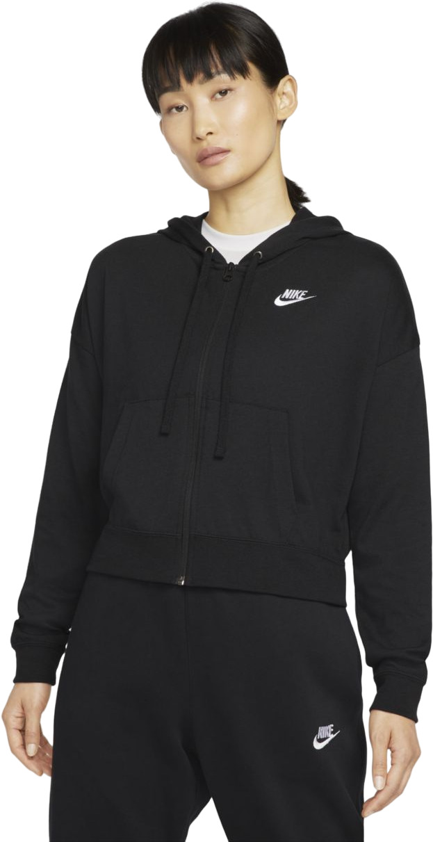 Толстовка женская Nike W Essentials Full Zip Hoodie черная XS