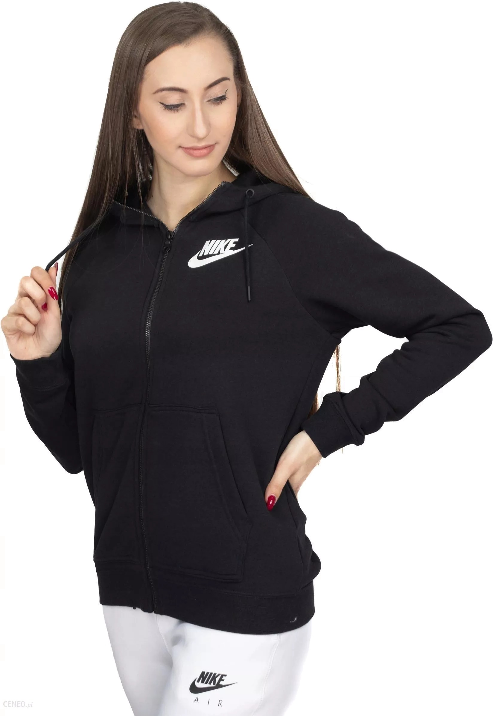 Толстовка женская Nike W Sportswear Rally Full-Zip Hoodie черная XL
