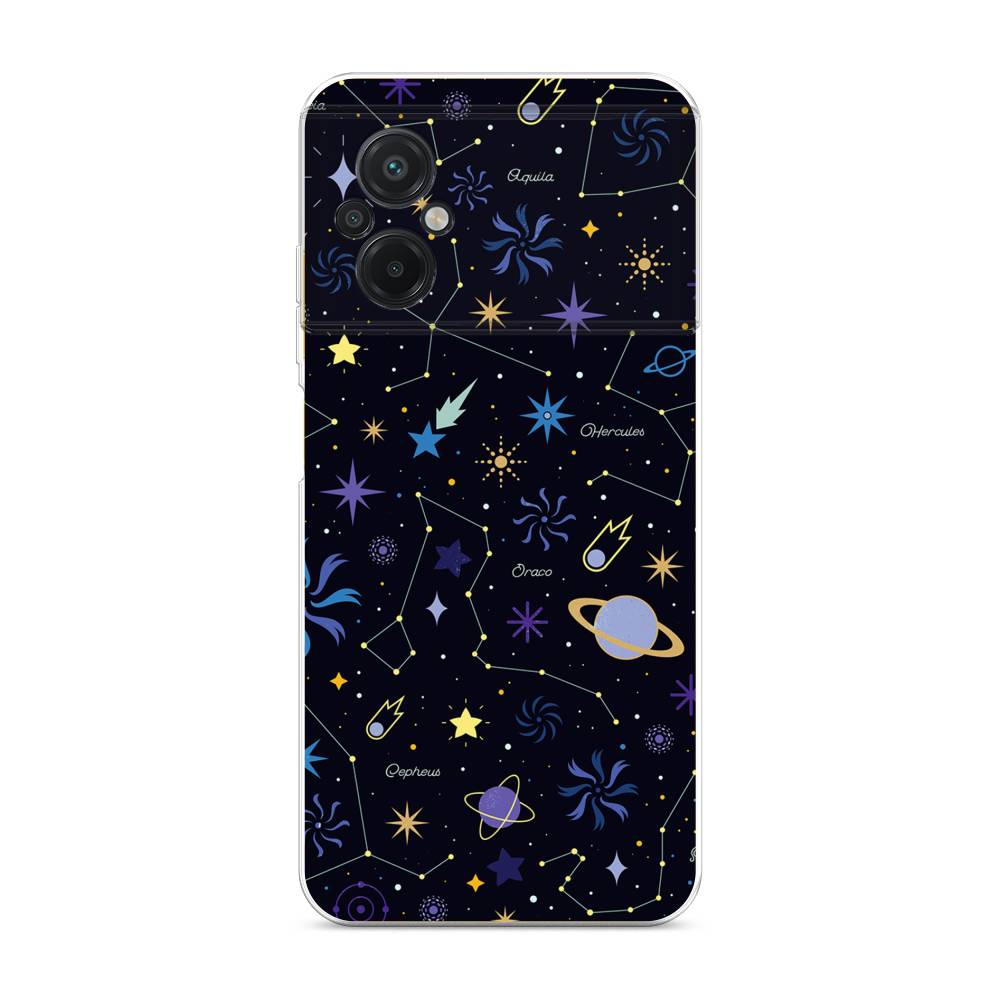 

Чехол на Xiaomi Poco M5 "Цветной космос", Желтый, 316450-2
