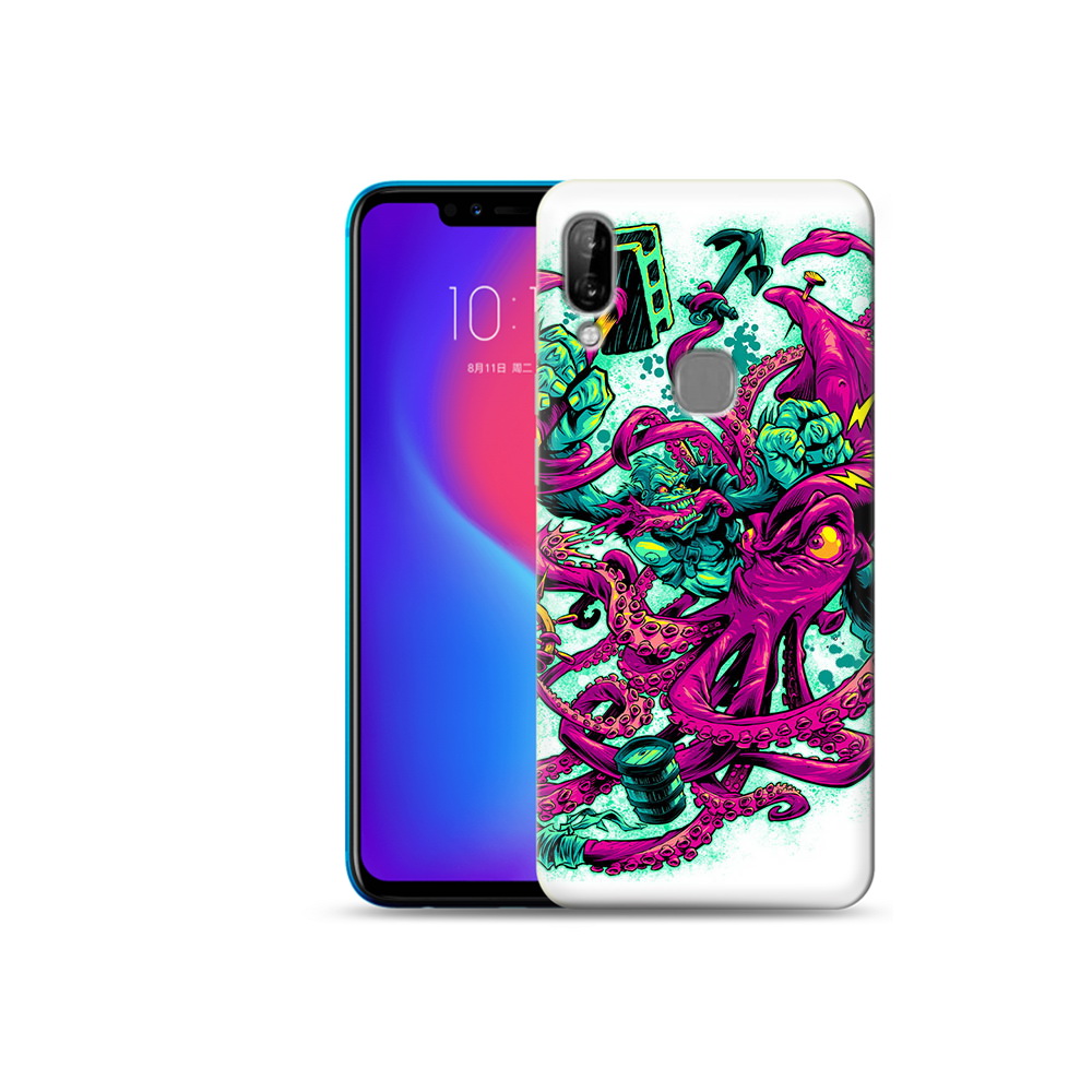 

Чехол MyPads Tocco для Lenovo S5 Pro фиолетовый кракен, Прозрачный, Tocco