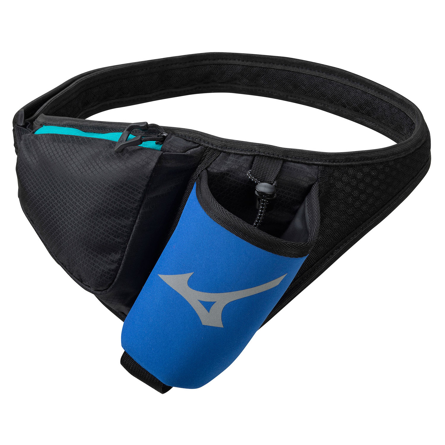 фото Пояс mizuno,running waist bottle bag, размер ns, черный, синий