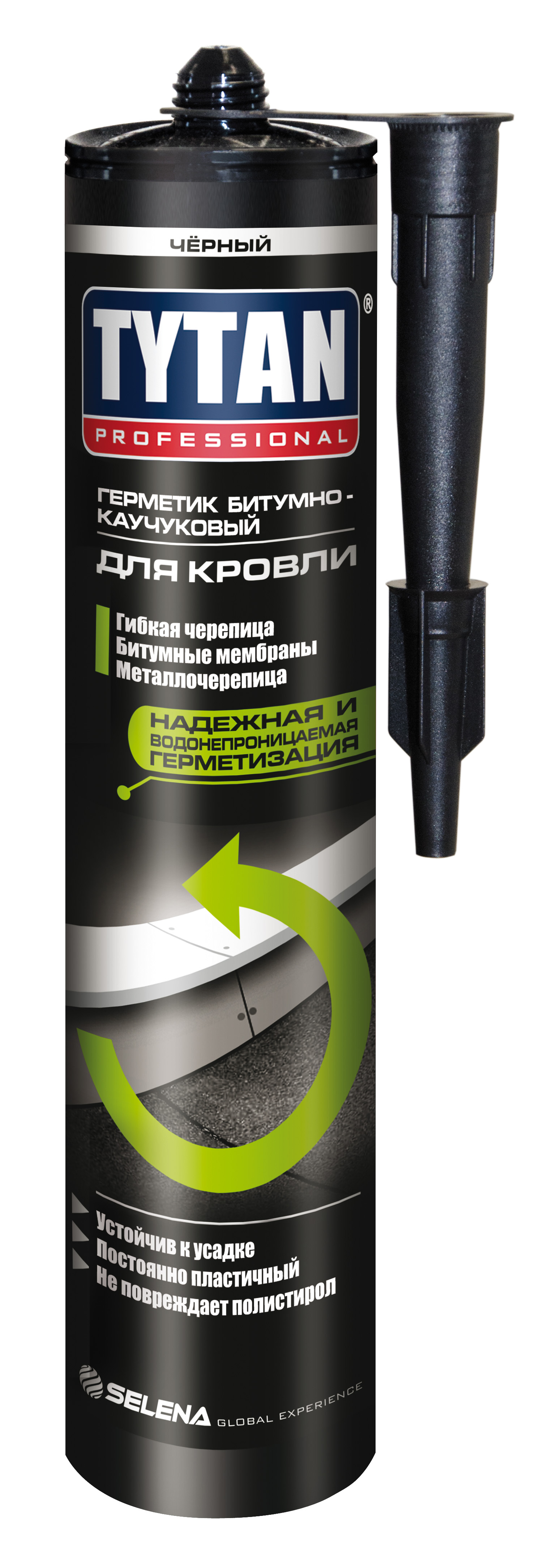 Герметик TYTAN Professional битумно-каучуковый для кровли, черный, 310 ml герметик для кровли kudo