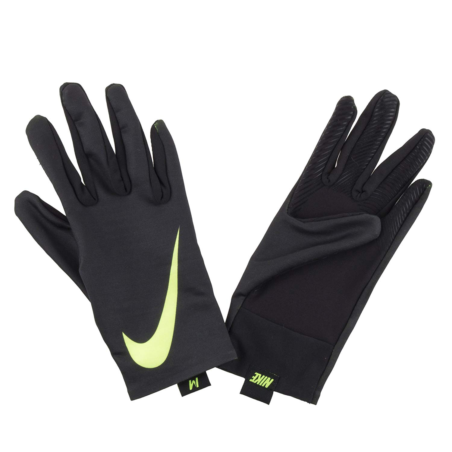 фото Перчатки флис, nike pro warm women's liner gloves l black/black/volt, размер l