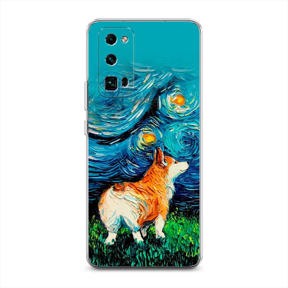 

Чехол на Honor 30 Pro Plus "Корги звёздная ночь", Коричневый;белый;зеленый, 612250-1