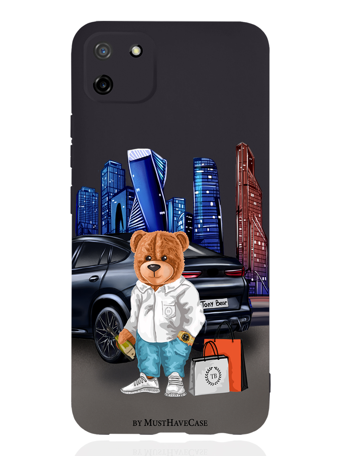 

Чехол MustHaveCase RealMe C11 Тони Москва Сити, Черный;синий;коричневый, RealMe C11 Тони Москва Сити