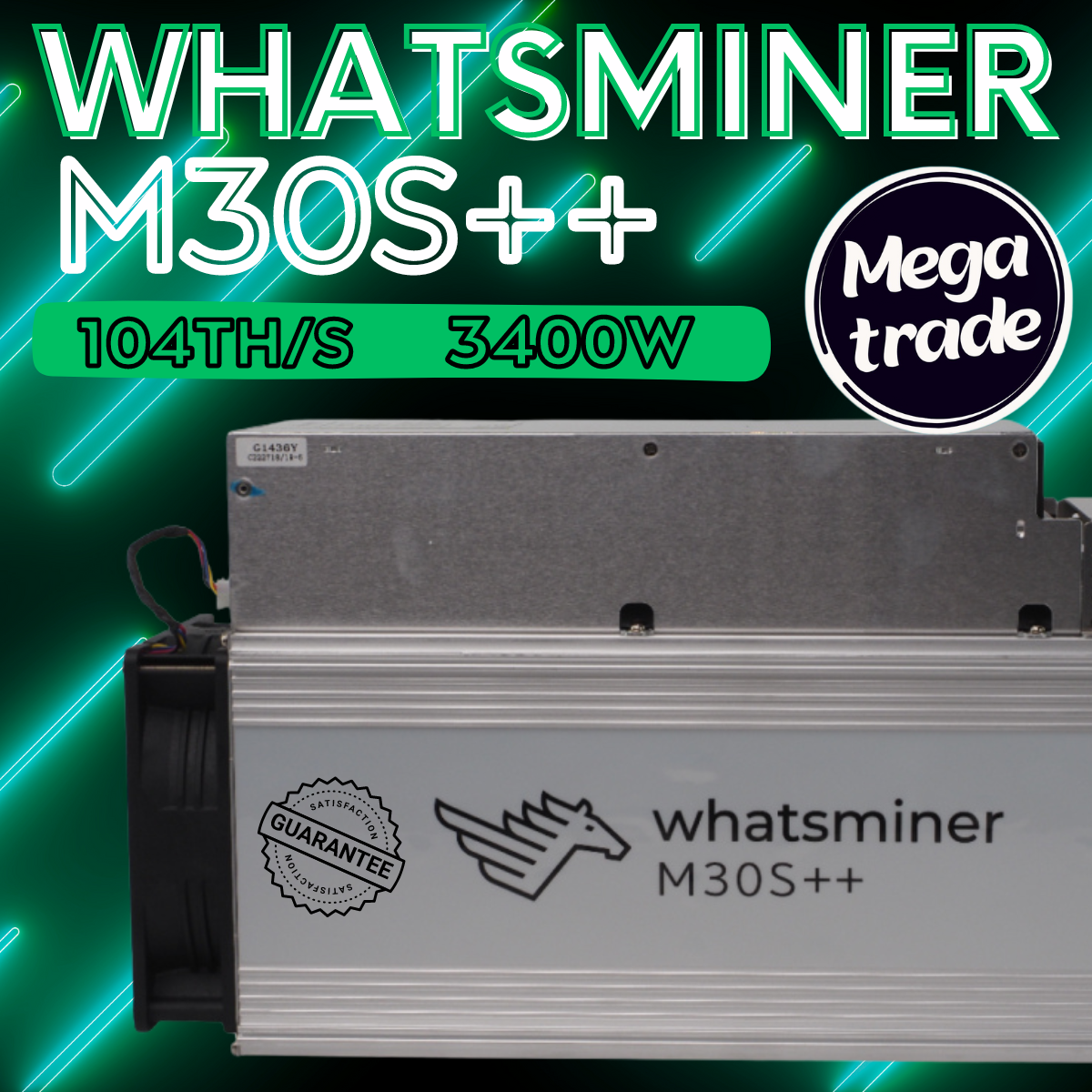 

ASIC-Майнер Whatsminer M30S++ 104TH/s, M30S++