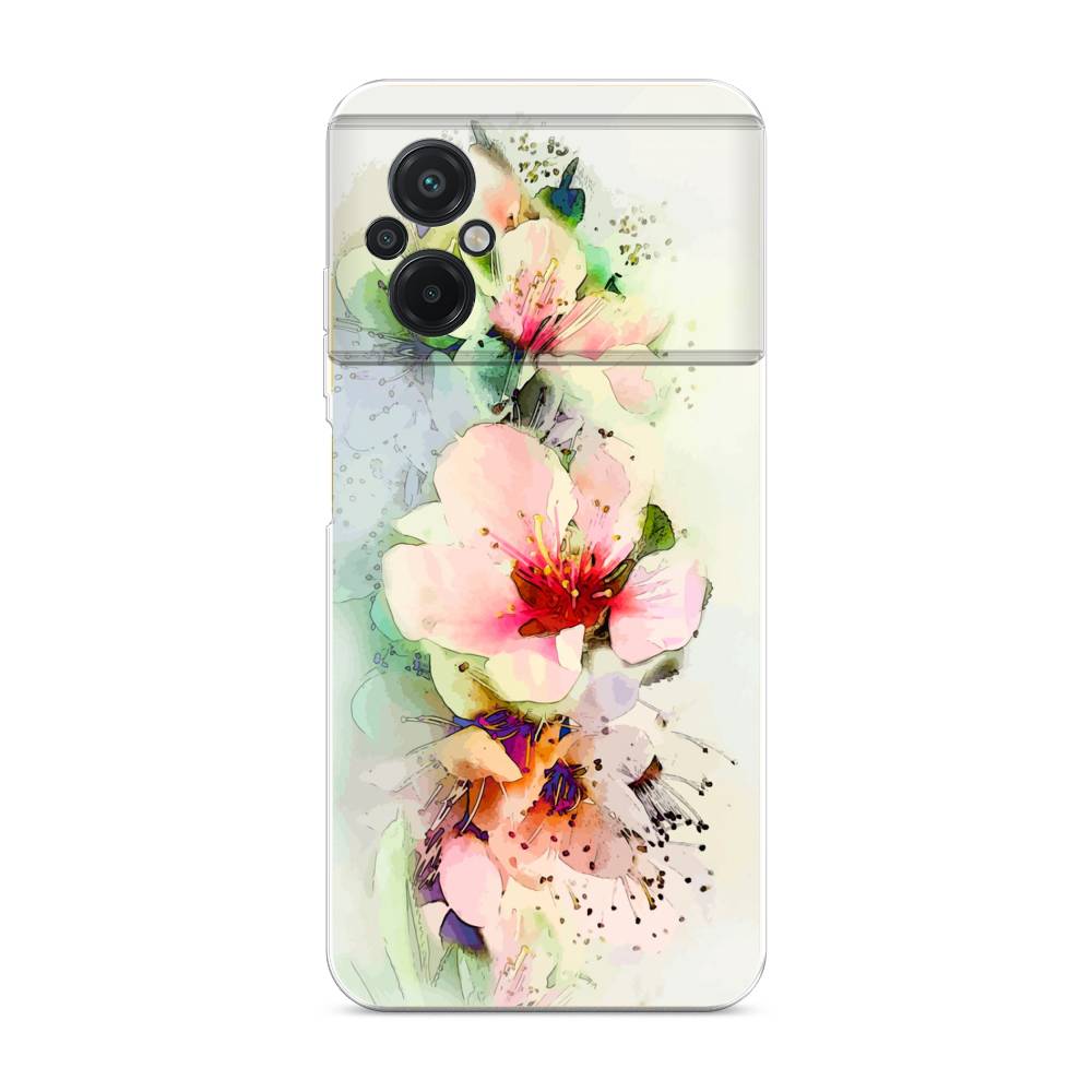

Чехол на Xiaomi Poco M5 "Нежные цветы", Зеленый;розовый, 316450-2