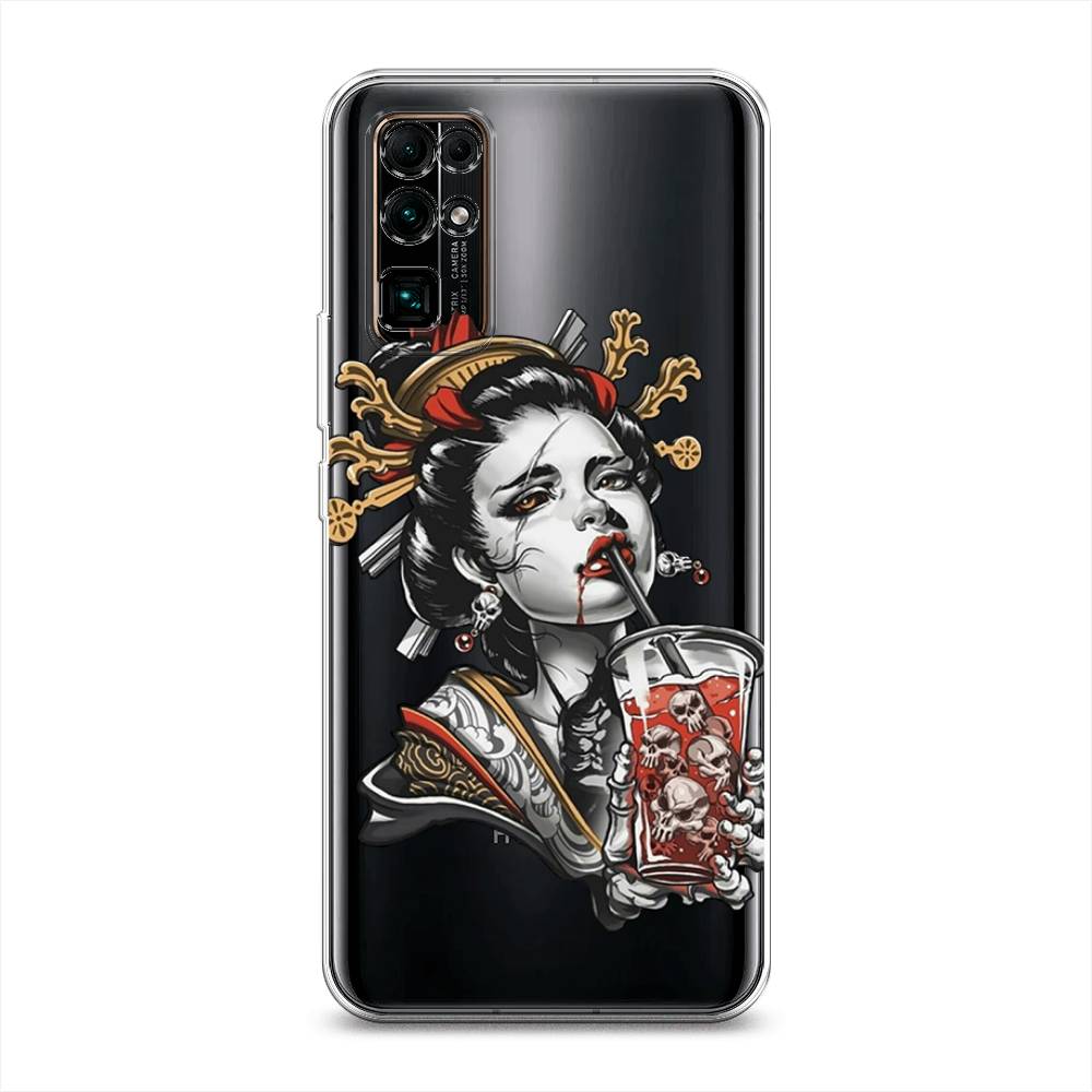 

Чехол на Honor 30 "Опасная гейша", Красный;черный;серый, 612150-4