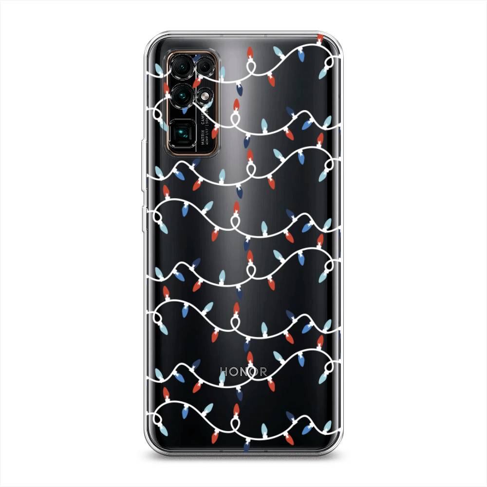 

Чехол на Honor 30 "Разноцветная гирлянда", Белый;красный;синий, 612150-5