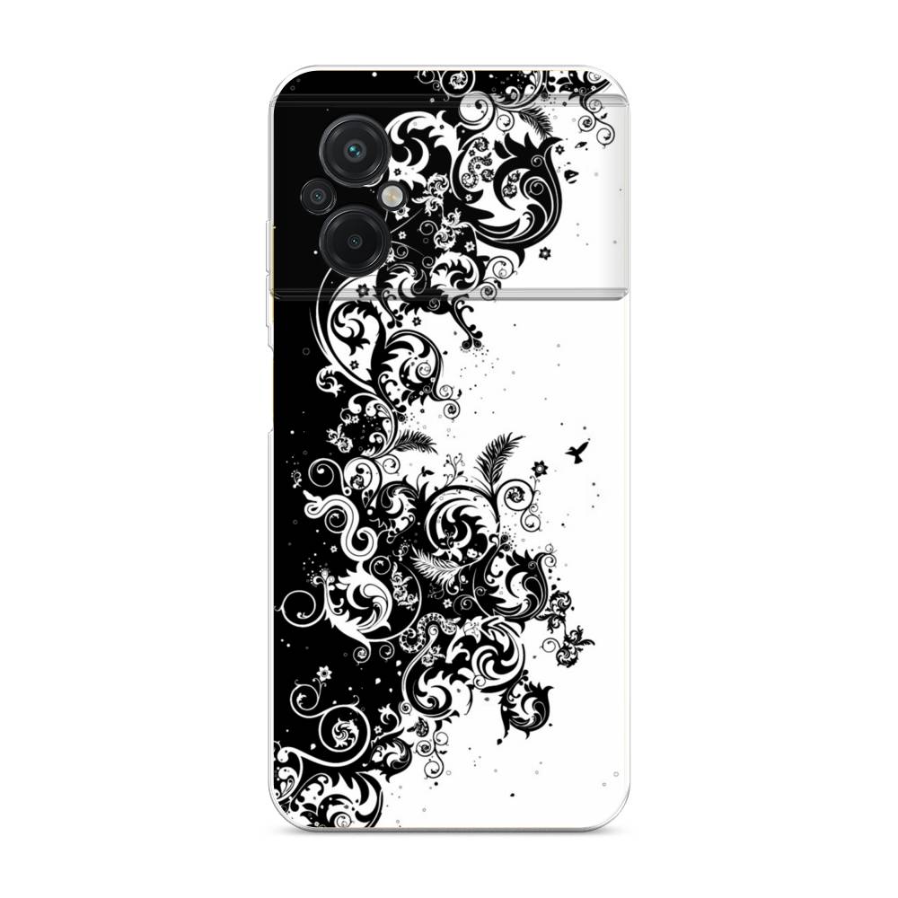 

Чехол на Xiaomi Poco M5 "Черно белый узор", Белый;черный;серый, 316450-3
