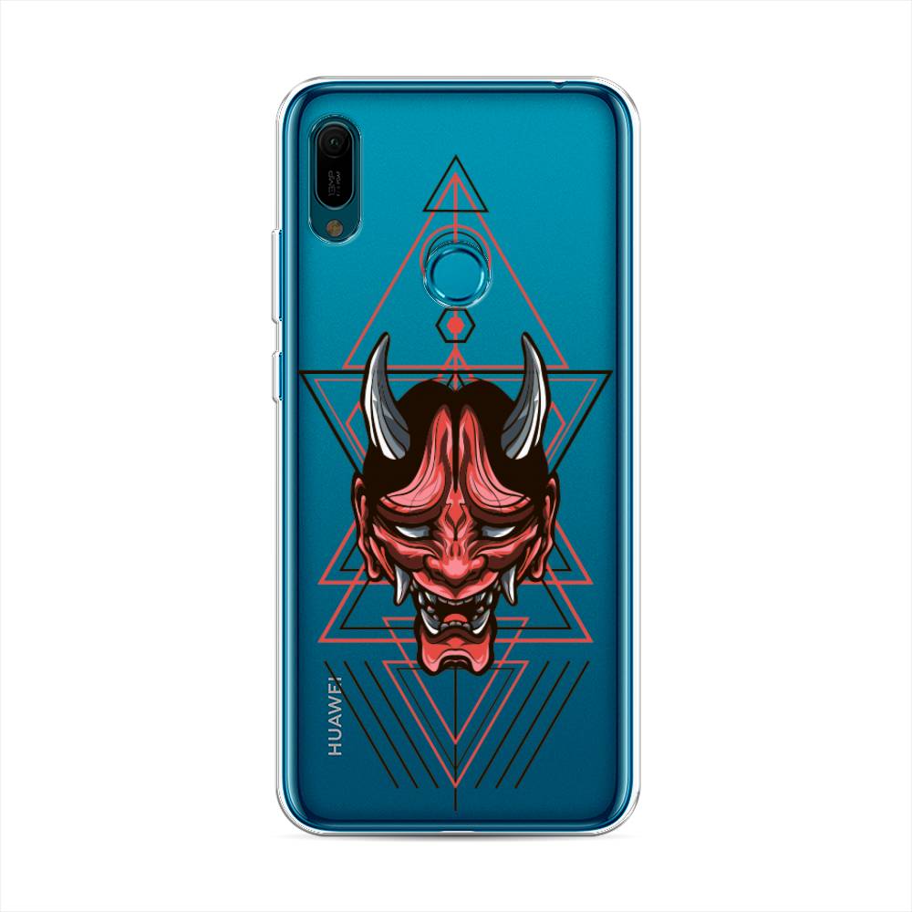 

Чехол на Huawei Y6 2019 "Hanya Oni mask", Серый;красный;черный, 68650-4