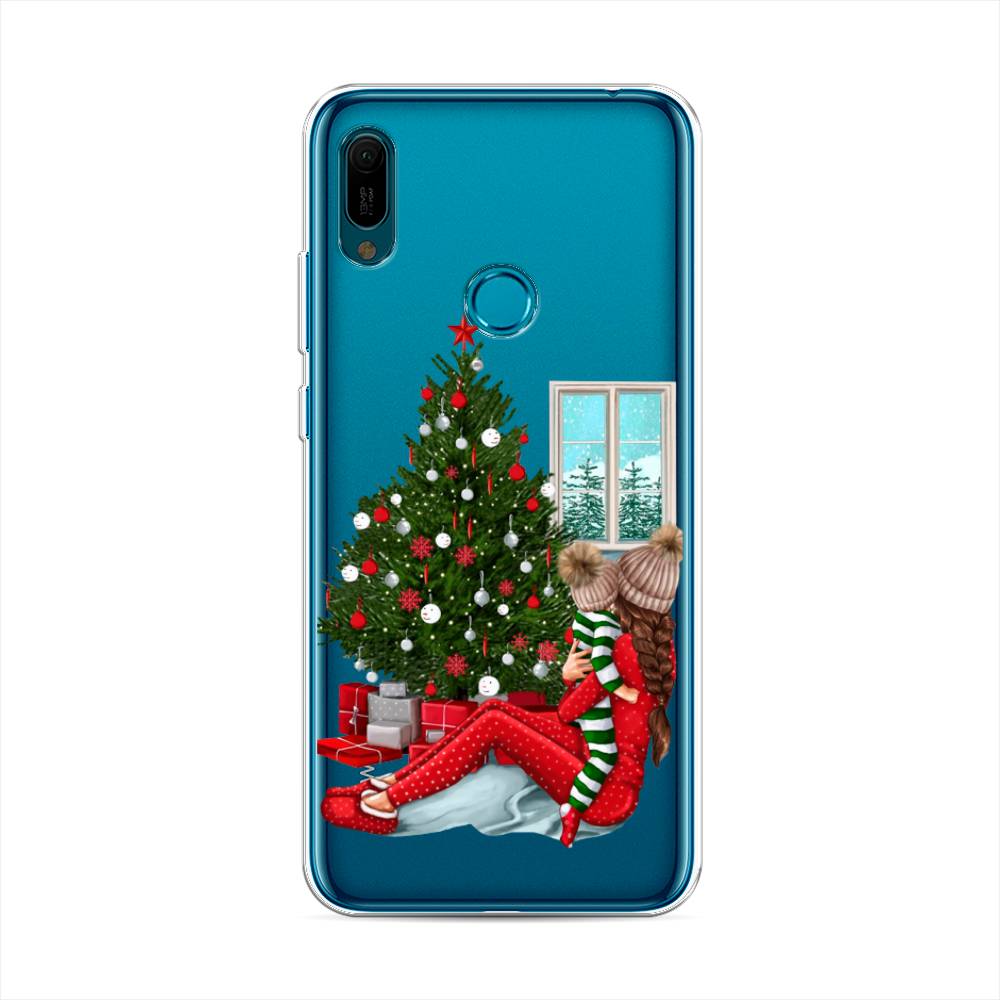 

Чехол на Huawei Y6 2019 "Новый год с мамой", Красный;зеленый;голубой, 68650-6
