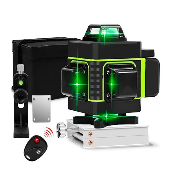 Лазерный уровень/нивелир, 360 градусов Hilda 4D, 16 линий профессиональный, зеленый луч линейный лазерный нивелир stayer