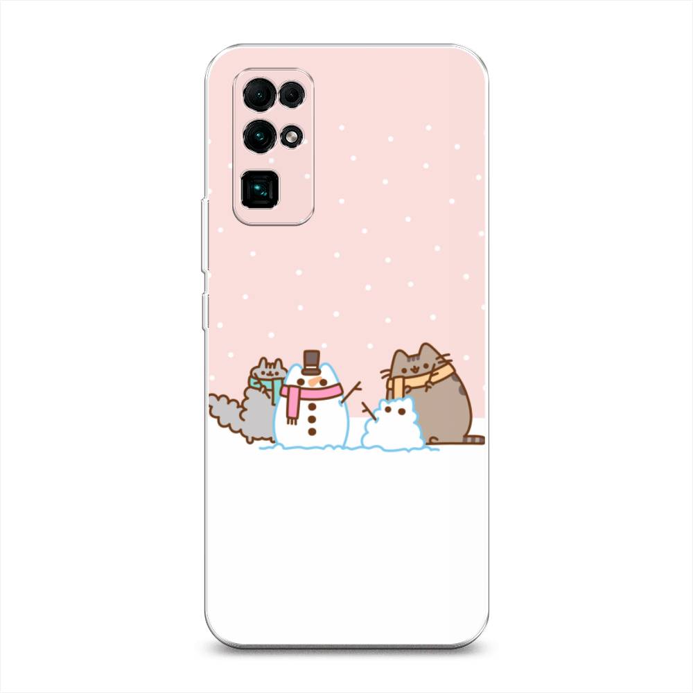 

Чехол на Honor 30 "Котики в снегу", Розовый;белый;серый, 612150-5