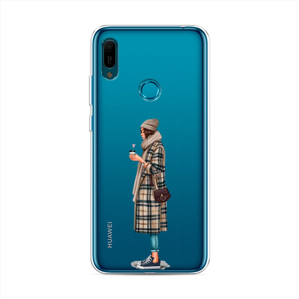 

Чехол на Huawei Y6 2019 "Утренний кофе", Коричневый;бежевый, 68650-6