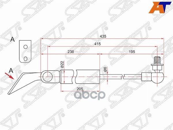 

Амортизатор Крышки Багажника Nissan Tiida C11 04-14 Rh (правый) Sat арт. ST-90450-EL00A