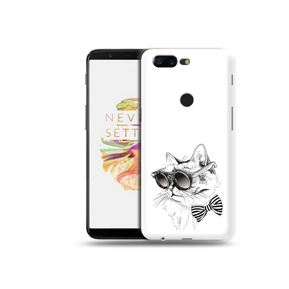

Чехол MyPads Tocco для OnePlus 5T крутая кошка в очках, Прозрачный, Tocco