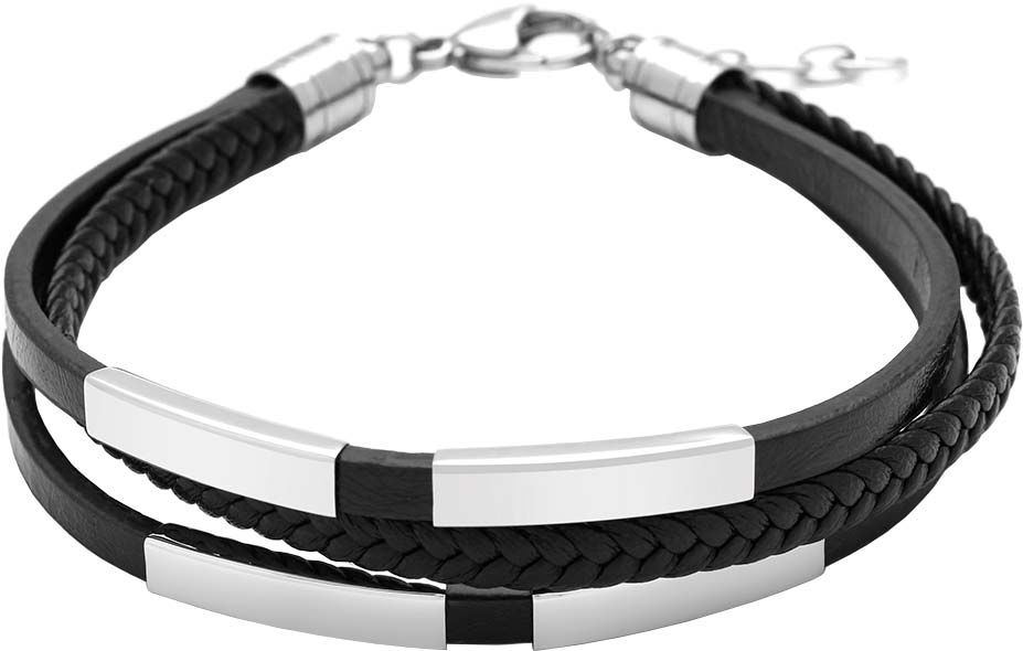 

Браслет из натуральной кожи/стали р. 20 TecArt L544501B, L544501B