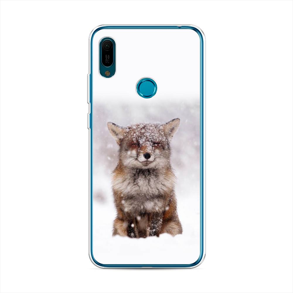 

Чехол на Huawei Y6 2019 "Зимняя лиса", Белый;серый;коричневый, 68650-1