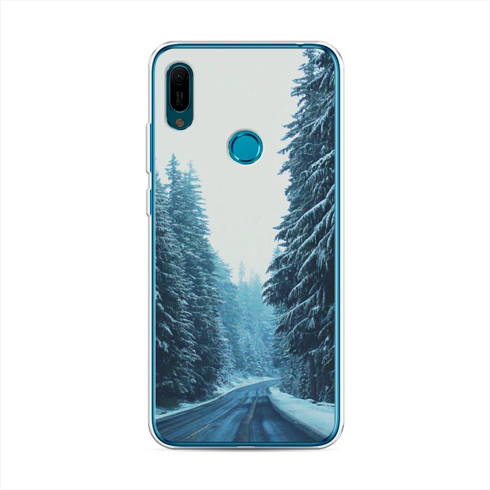 

Чехол на Huawei Y6 2019 "Зима 9", Бежевый;голубой;черный, 68650-2
