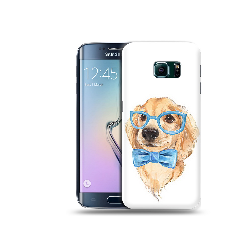 

Чехол MyPads Tocco для Samsung Galaxy S6 Edge Собака интеллигент, Прозрачный, Tocco