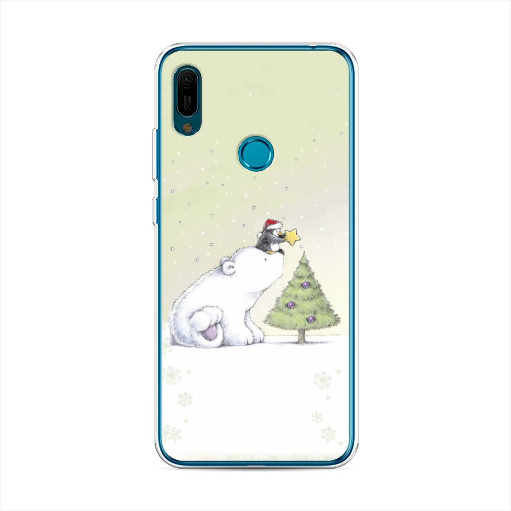 

Чехол на Huawei Y6 2019 "Украшение елки", Белый;бежевый, 68650-5