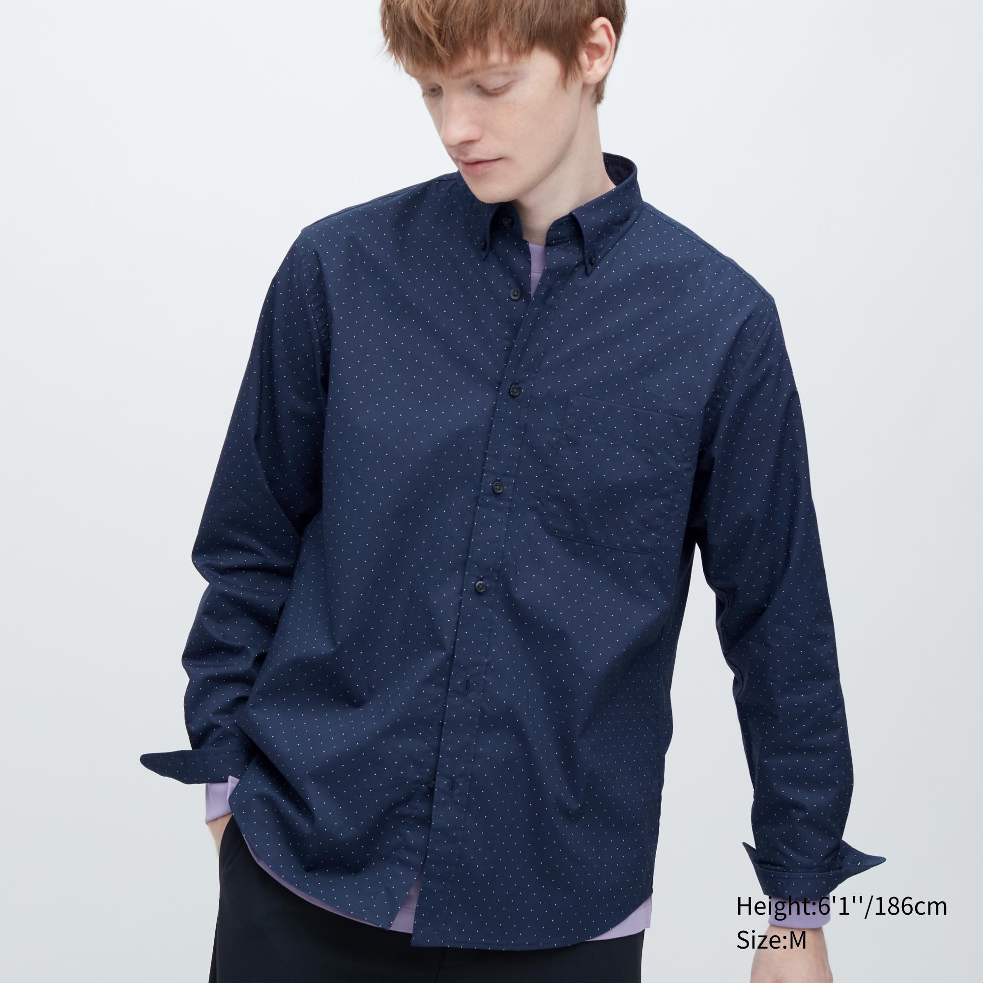 

Рубашка мужская UNIQLO 456657COL68 синяя M (доставка из-за рубежа), Синий, 456657COL68