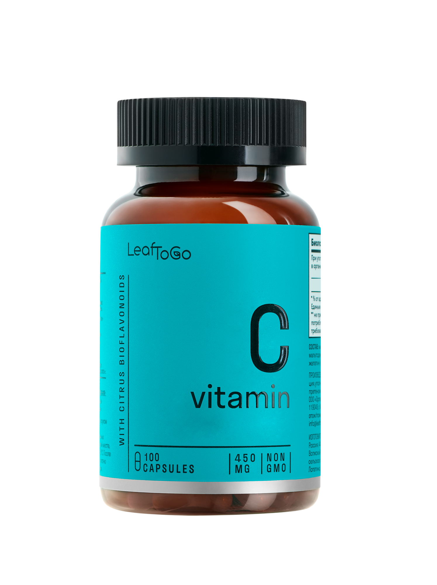 

Витамин С Leaf To Go Vitamin C, 100 капсул