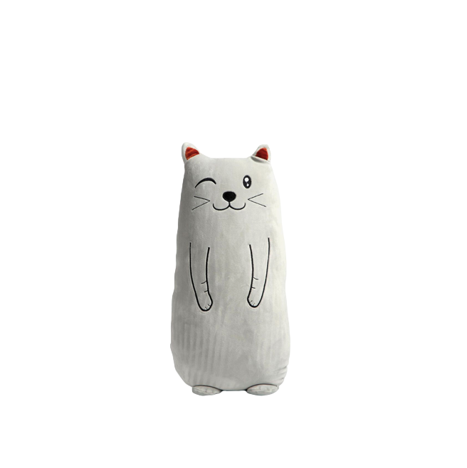 

Мягкая игрушка-подушка Кошка 50 см в ассортименте (цвет по наличию), Серый;белый