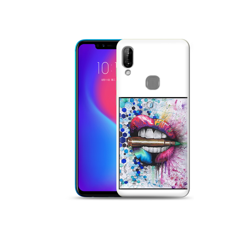 

Чехол MyPads Tocco для Lenovo S5 Pro разноцветные губы с пулей, Прозрачный, Tocco