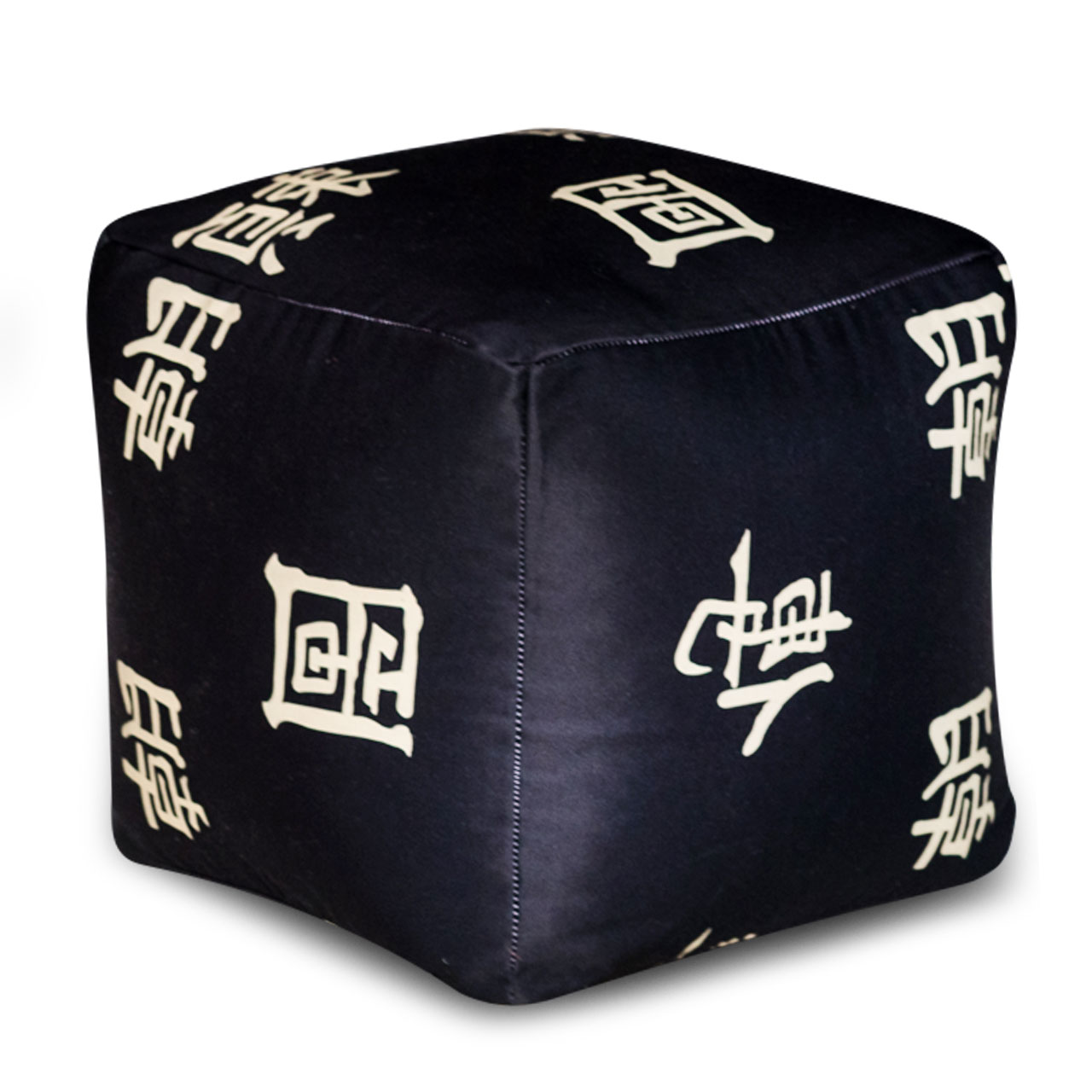 фото Бескаркасный пуф-куб dreambag куб one size, жаккард, черный дракон