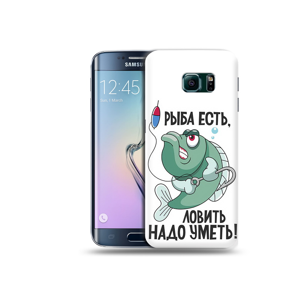 

Чехол MyPads Tocco для Samsung Galaxy S6 Edge Рыба есть ,ловить надо уметь, Прозрачный, Tocco