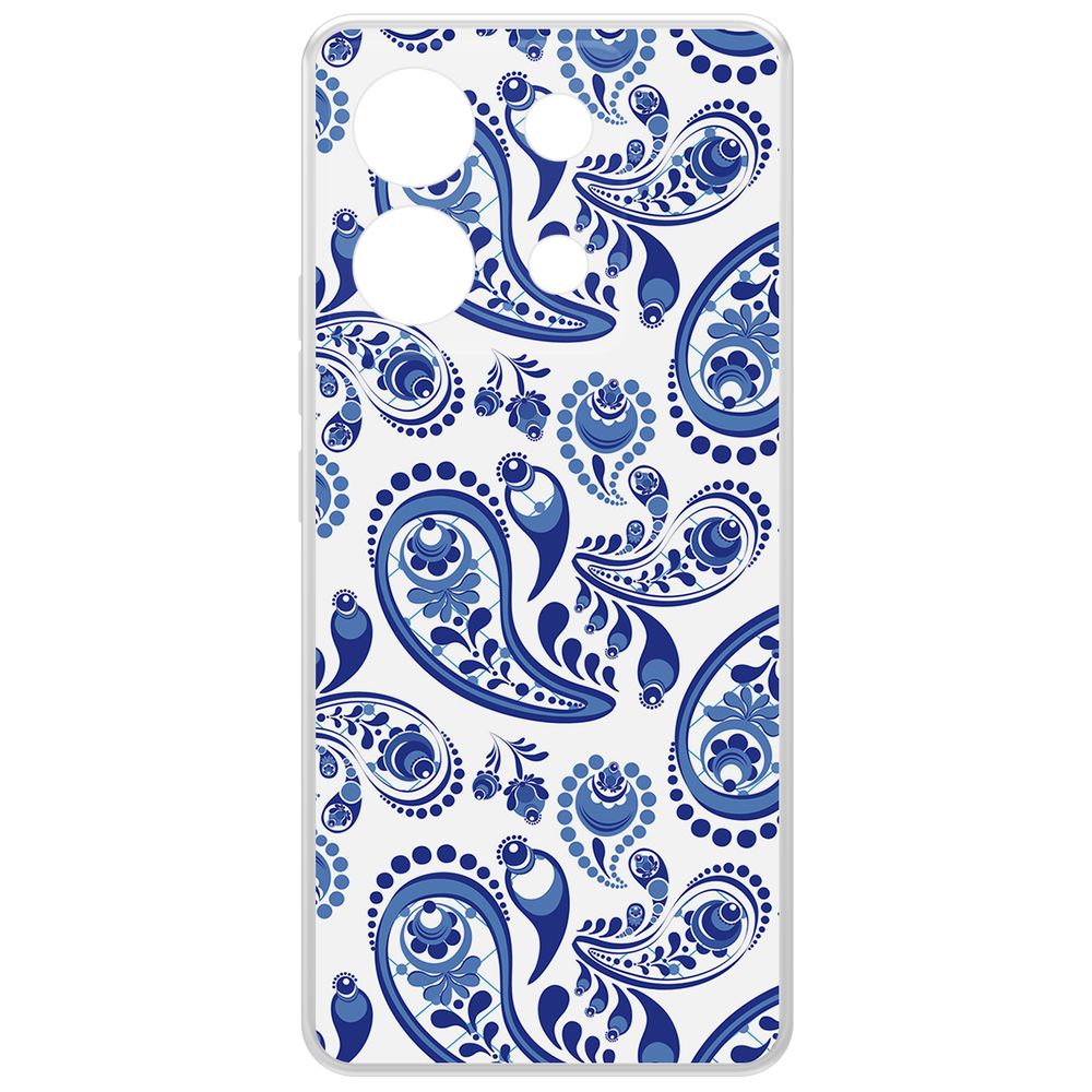 

Чехол-накладка Krutoff Clear Case Гжель для Xiaomi Redmi Note 13 Pro 5G, Прозрачный