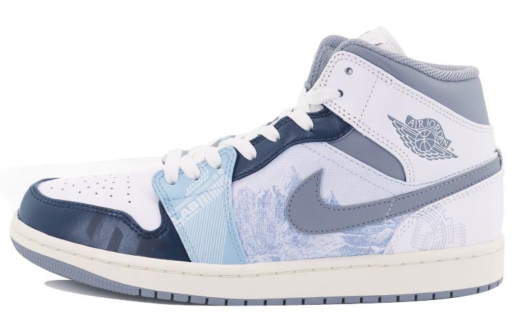 

Кеды унисекс Jordan Air Jordan 1 Mid белые 43 EU, Белый, Air Jordan 1 Mid