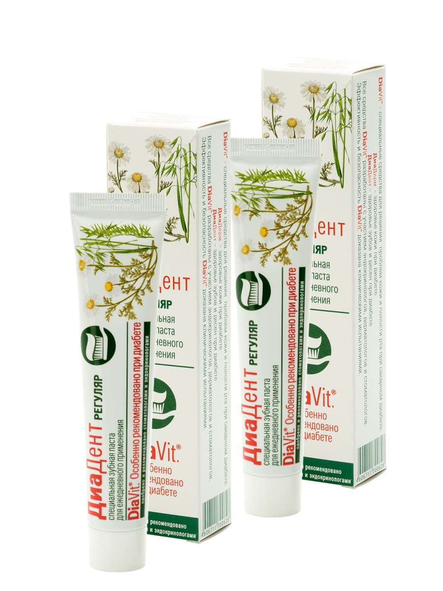 Комплект DiaVit Зубная паста Диадент Регуляр 50 мл х 2 шт
