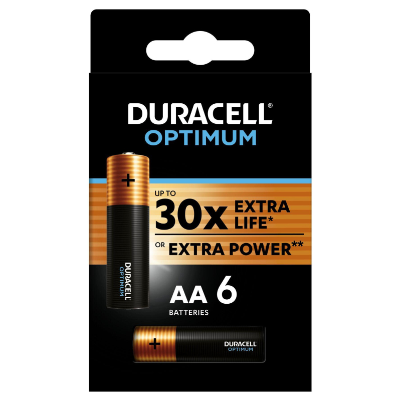 

Батарейки Duracell Optimum LR6-6BL (5014065) АА/алкалиновые/1.5v/6шт./уп