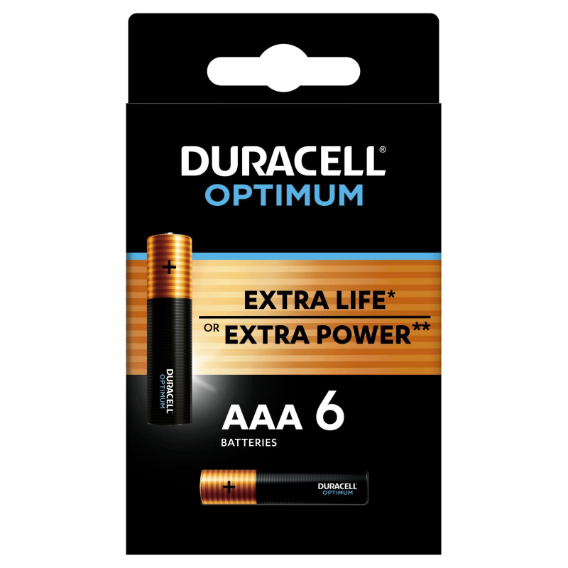 Батарейки Duracell Optimum LR03-6BL (5014066) ААА/алкалиновые/1.5v/6шт./уп