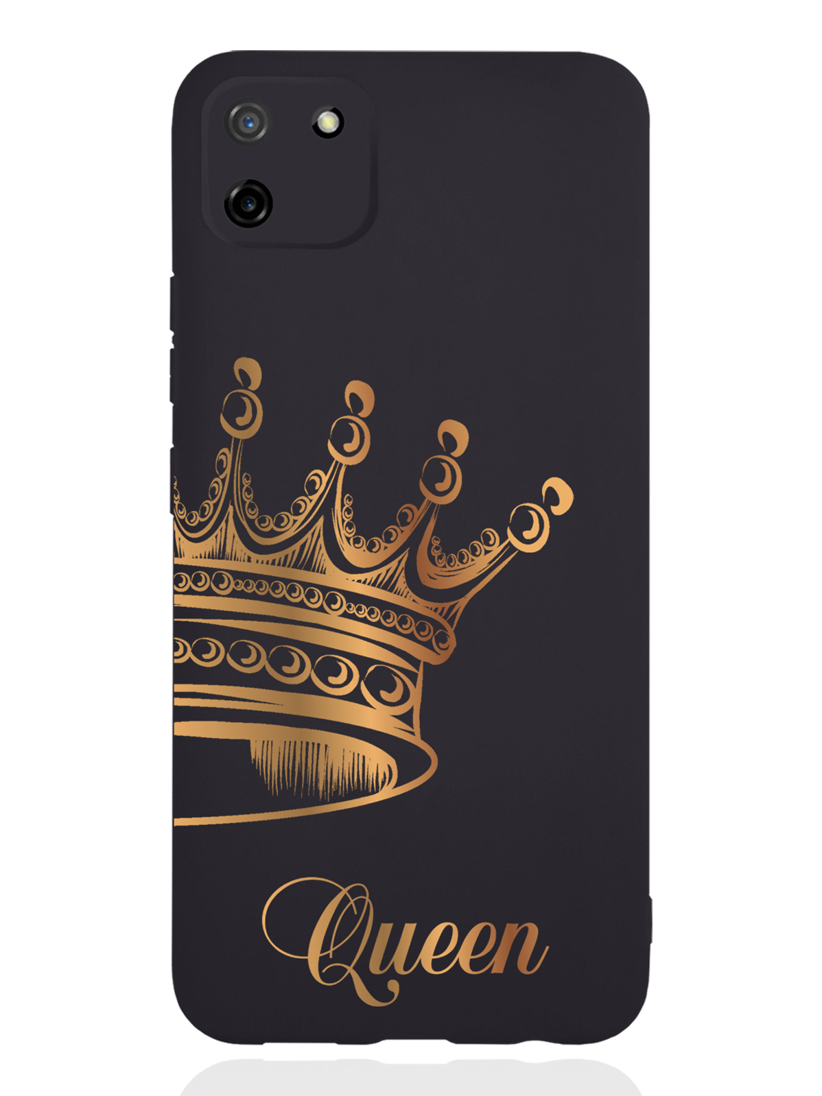 

Чехол MustHaveCase RealMe C11 Парный чехол корона Queen, Черный;золотистый, RealMe C11 Парный чехол корона Queen