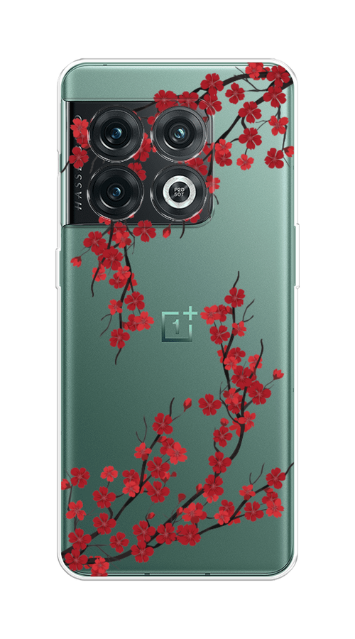 

Чехол на OnePlus 10 Pro 5G "Красная сакура", Красный;черный, 152150-2