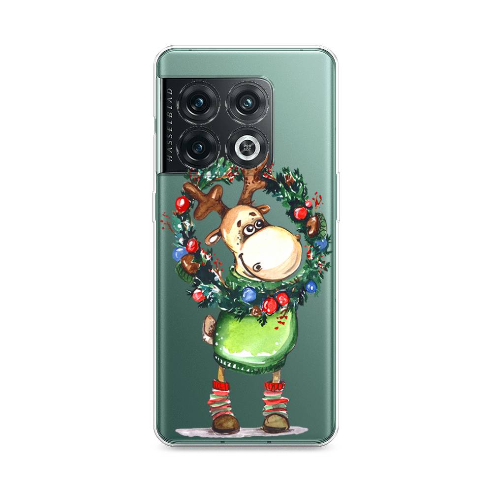 

Чехол на OnePlus 10 Pro 5G "Олень с новогодним венком", 152150-4