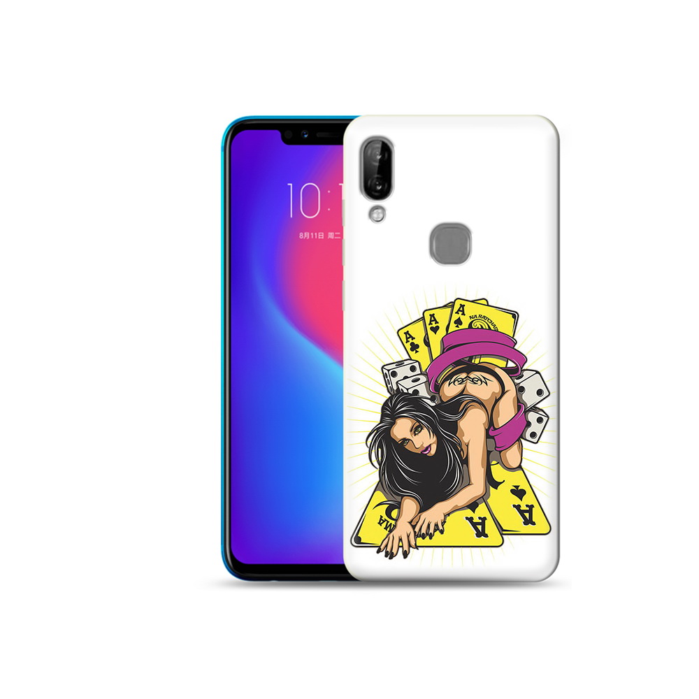 Чехол MyPads Tocco для Lenovo S5 Pro нарисованная девушка с игровыми картами