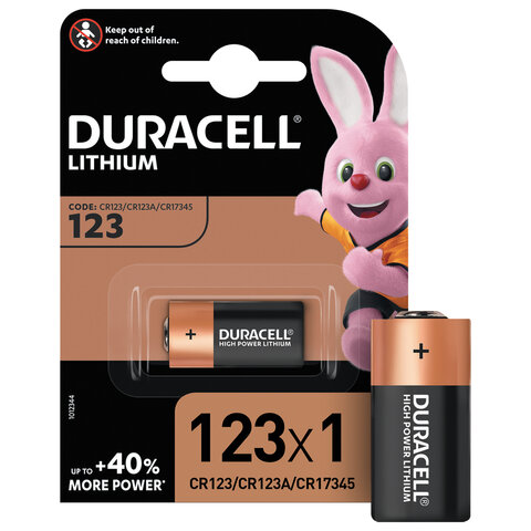 

Батарейка DURACELL Ultra CR123, комплект 5 шт., Lithium, 1 шт., в блистере, 3 В, 75058646