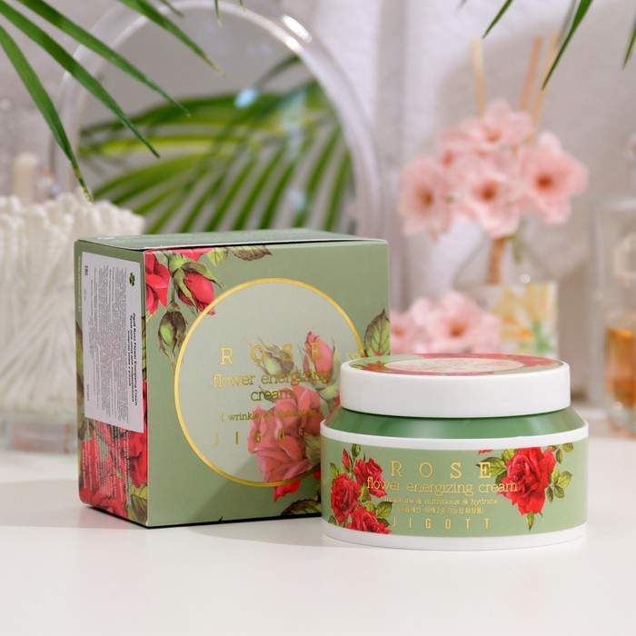 Крем для лица Jigott с экстрактом розы Rose Flower Energizing Cream, 100 мл