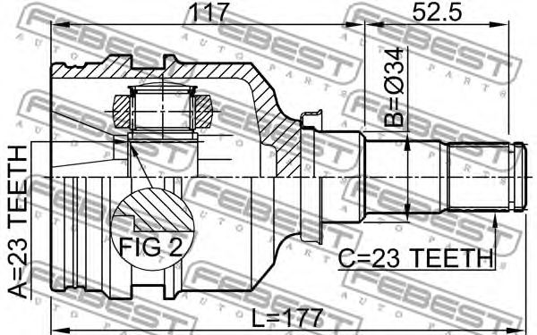 

Шрус внутренний 23x34x23 для автомобилей TOYOTA 0111-001 FEBEST