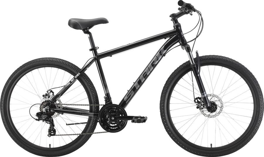 фото Велосипед stark indy d shimano (2022), горн., р.18", кол.26", черн./серый, 15.3кг