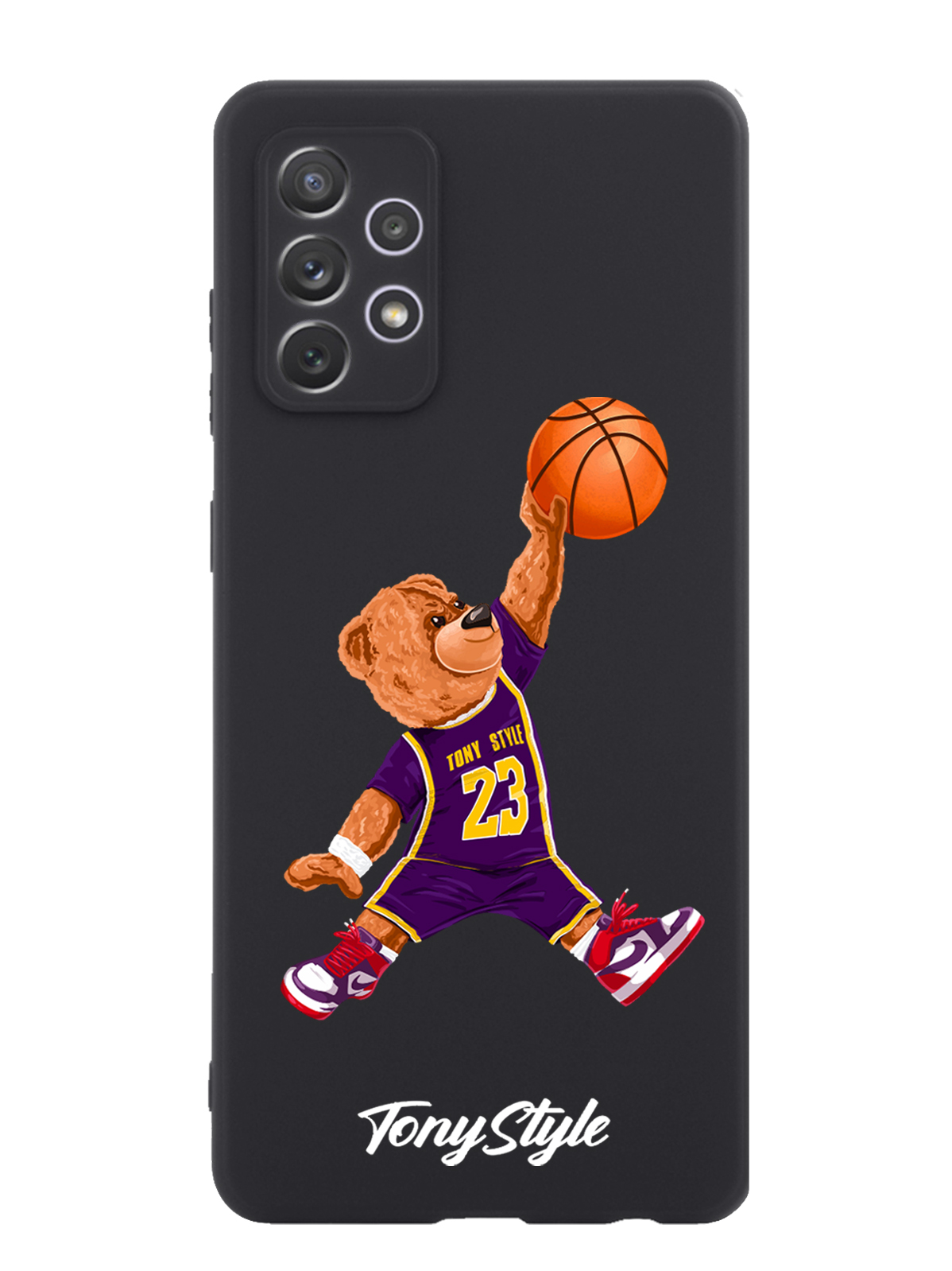 

Чехол Tony Style Samsung Galaxy A72 Tony Style баскетболист с мячом, Фиолетовый;коричневый;желтый;оранжевый, Samsung Galaxy A72 Tony Style Джордан Jordan