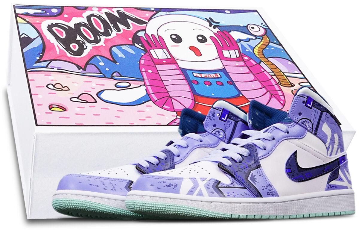 

Кеды унисекс Jordan Air Jordan 1 Mid фиолетовые 42.5 EU, Фиолетовый, Air Jordan 1 Mid