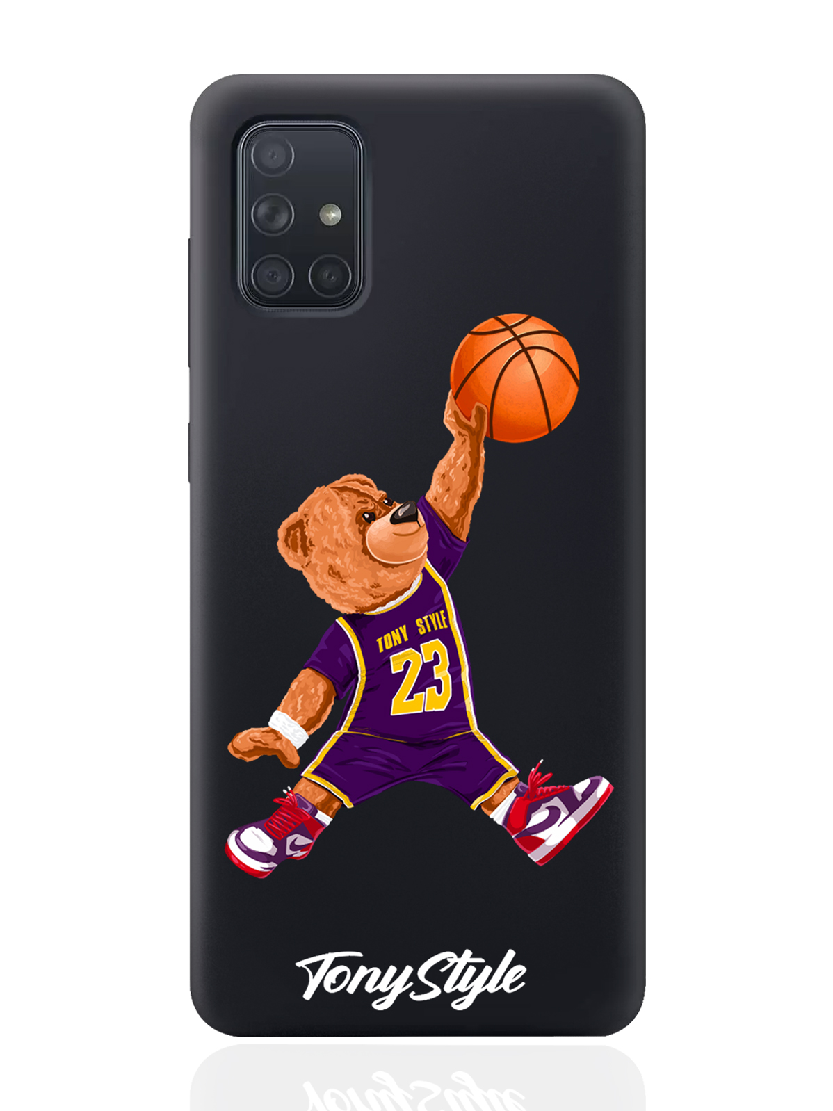 

Чехол Tony Style Samsung Galaxy A71 Tony Style баскетболист с мячом, Фиолетовый;коричневый;желтый;оранжевый, Samsung Galaxy A71 Tony Style Джордан Jordan