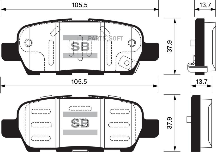 

Колодки тоpм.зад. NISSAN X-TRAIL/QASHQAI/TIIDA/INFINITI FX/RENAULT KOLEOS SANGSIN