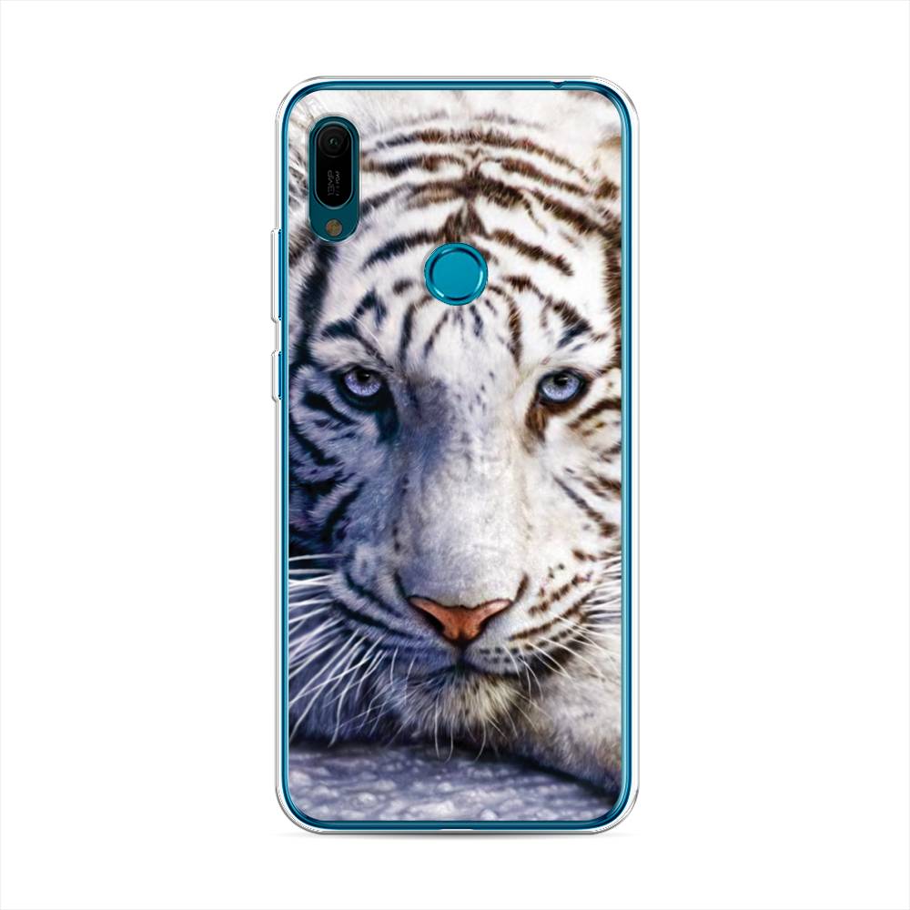 

Чехол на Huawei Y6 2019 "Бенгальский тигр", Коричневый;белый, 68650-1